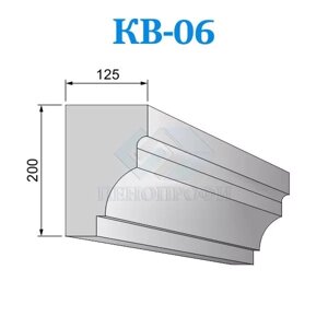 Фасадные венчающие карнизы из пенопласта КВ-06, ПСБ-С-35. Фасадный декор из пенопласта