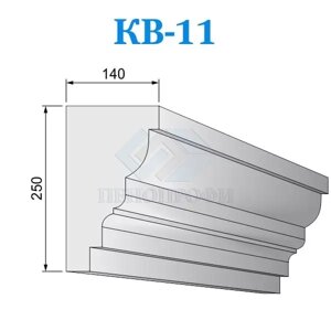 Фасадные венчающие карнизы из пенопласта КВ-11, ПСБ-С-35. Фасадный декор из пенопласта