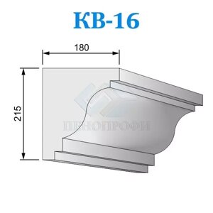 Фасадные венчающие карнизы из пенопласта КВ-16, ПСБ-С-25Ф. Фасадный декор из пенопласта
