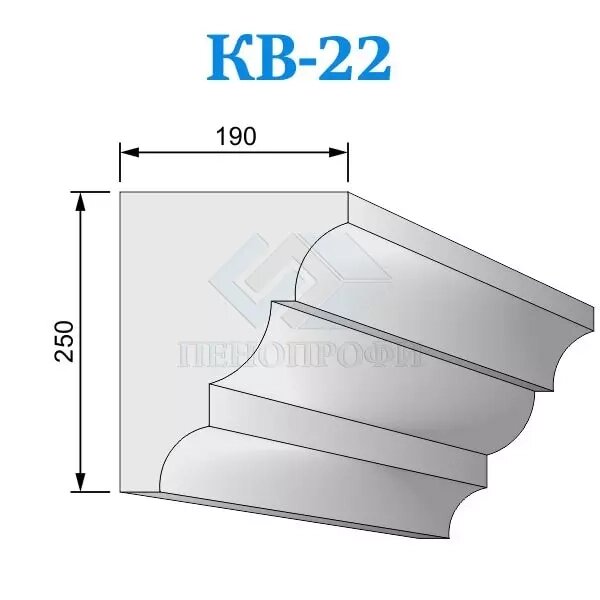 Фасадные венчающие карнизы из пенопласта КВ-22, ПСБ-С-25Ф. Фасадный декор из пенопласта от компании ООО «ПеноПрофи» - фото 1