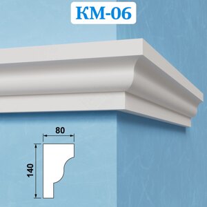 Фасадные межэтажные карнизы из пенопласта КМ-06, ПСБ-С-25Ф. Фасадный декор из пенопласта в Нижегородской области от компании ООО «ПеноПрофи»