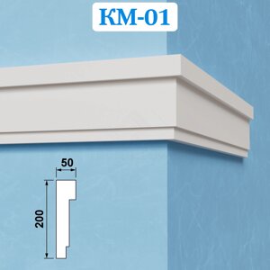 Фасадные межэтажные карнизы из пенопласта КМ-01, ПСБ-С-25Ф. Фасадный декор из пенопласта в Нижегородской области от компании ООО «ПеноПрофи»