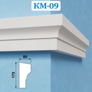 Фасадные межэтажные карнизы из пенопласта КМ-09, ПСБ-С-25Ф. Фасадный декор из пенопласта в Нижегородской области от компании ООО «ПеноПрофи»