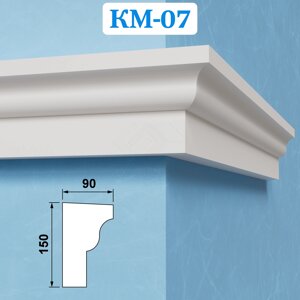 Фасадные межэтажные карнизы из пенопласта КМ-07, ПСБ-С-25Ф. Фасадный декор из пенопласта в Нижегородской области от компании ООО «ПеноПрофи»