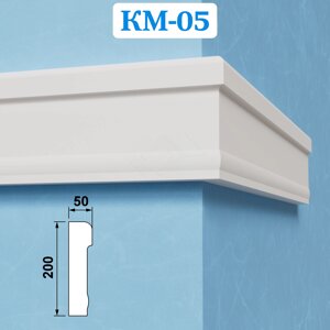 Фасадные межэтажные карнизы из пенопласта КМ-05, ПСБ-С-25Ф. Фасадный декор из пенопласта в Нижегородской области от компании ООО «ПеноПрофи»