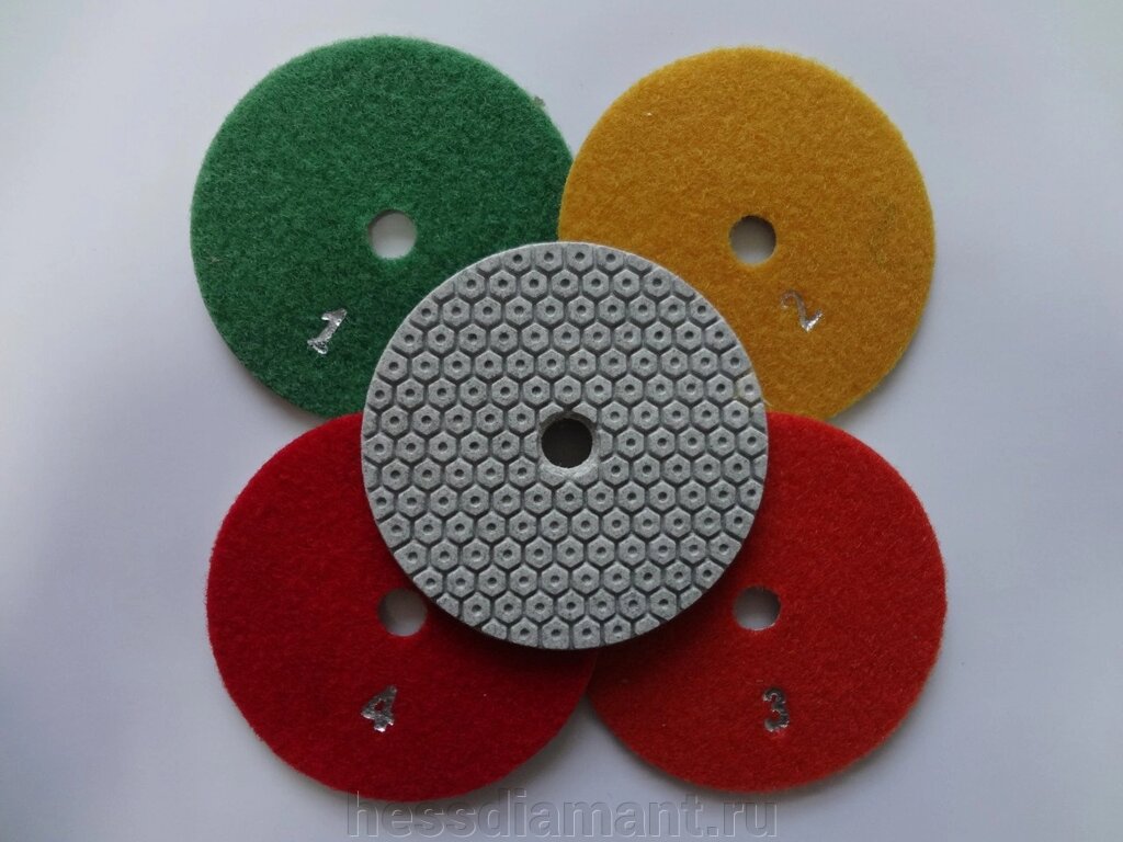 АГШК Алмазные гибкие диски "Мини гайки" 5 шагов Ø 100 мм сухие от компании МКК-Диамант Групп - фото 1
