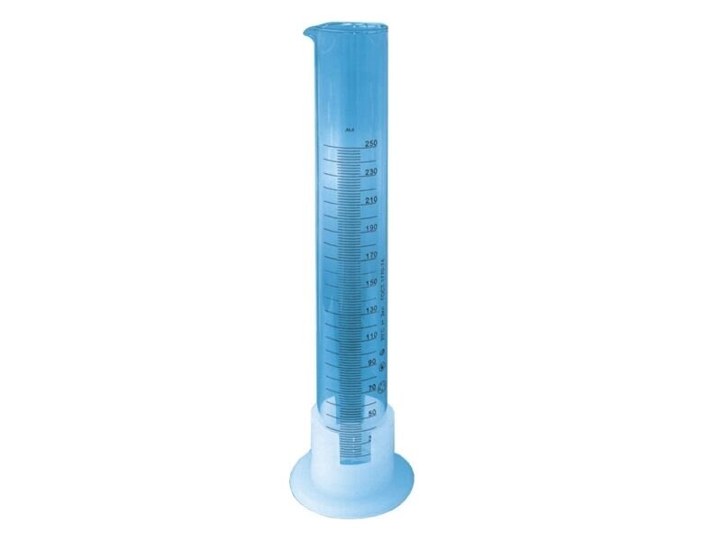 Цилиндр мерный 3-250-2 с носиком и пластмассовым основанием (МиниМед (уп. 10)) от компании ООО Партнер - фото 1