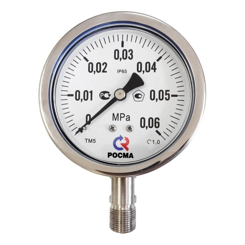 ТМ-521Р. 00 (0-0,06MPa)М20х1,5.200C. 1,0 Манометр виброустойчивый коррозионностойкий - характеристики