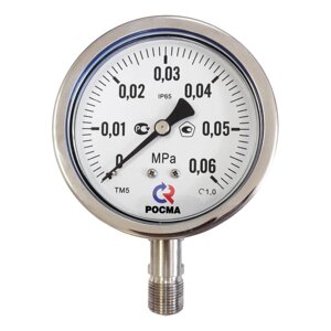 ТМ-521Р. 00(0-0,06MPa)М20х1,5.200C. 1,0 Манометр виброустойчивый коррозионностойкий