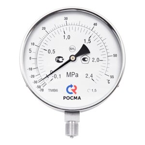 ТМВ-511Р. 00(-0,1-1,5MPa)(-70...+40C)G1/2.1,5 NH3 Мановакуумметр аммиачный