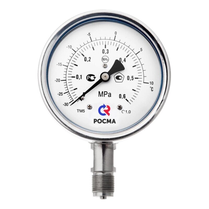 ТМ-611Р. 00 (0-4MPa)30+70°C)G1/2.1,5 NH3 Манометр аммиачный - особенности