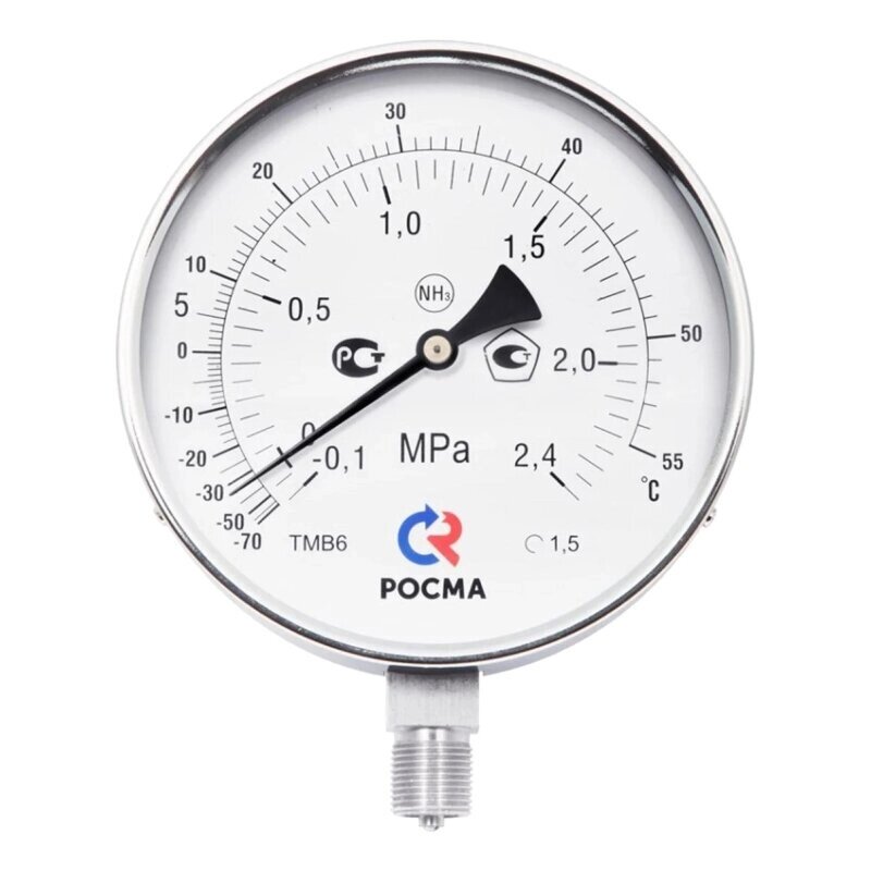 ТМВ-511Р. 00(-0,1-0,9MPa)(-70...+20C)G1/2.1,5 NH3 Мановакуумметр аммиачный от компании ООО Партнер - фото 1