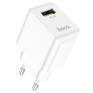 Адаптер постоянного тока Hoco C98A, 1гн. USB 5В, 3,0А QC3.0, белый