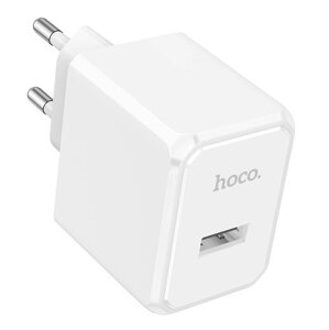 Адаптер постоянного тока Hoco CS11A, 1гн. USB 5В,2,1А, белый
