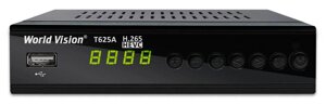 Цифровой эфирный ресивер World Vision T625A (DVB-T2/T/C, IPTV, USB, металл, кнопки, дисплей)