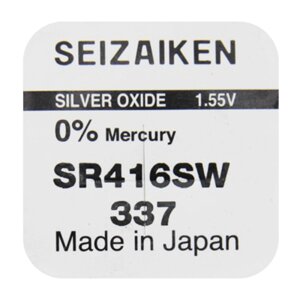 Элемент питания 337 SR416SW Silver Oxide "Seizaiken" BL-1