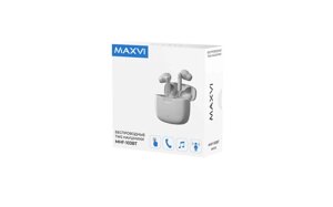 Гарнитура беспроводная "Maxvi" MHF-103BT, Bluetooth 5.0, TWS, белый