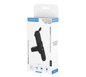 Гарнитура беспроводная "Maxvi" MHF-106BT, Bluetooth 5.0, TWS, черный