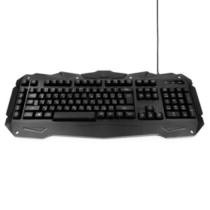Клавиатура игровая "Gembird" KB-G200L, USB, 105кл. 5 клавиш, подсветка 7цветов, кабель 1,8м (чёрный)
