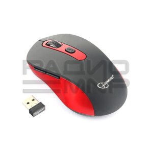 Мышь компьютерная беспроводная "Gembird" MUSW-221-R, 5кн. колесо кнопка, 800,1200,1600DPI, 2.4ГГц (чёрно-красный)