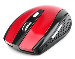 Мышь компьютерная беспроводная Gembird MUSW-330-3, 6кн., резин. колесо,1000-2400DPI, 2.4ГГц , красный