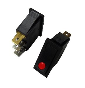 Переключатель узкий с подсветкой KCD3-101/MN on-off, 3 контакта,12V (красный светодиод)