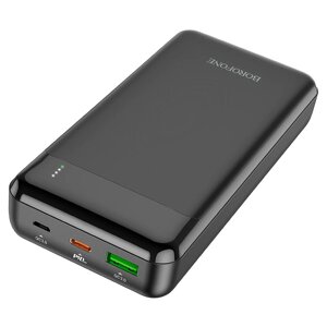 Портативный аккумулятор 20000 mAh "BoroFone" BJ19A 1гн. USB 3,0A+PD QC3.0, черный