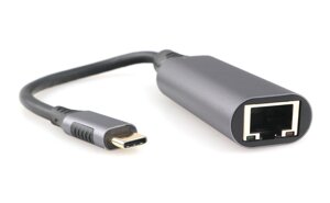 Сетевой адаптер Type-C USB3.0, в Гбит. сеть Ethernet (RJ-45), металлический разъем Cablexpert