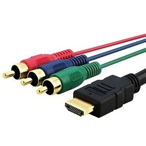 Шнур шт. HDMI - 3шт. RCA 1,5м (Используется для соединиться с Xbox 360, PS3, PC, Ноутбук к HDTV непосредственно. Нет