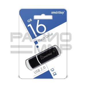 USB 2.0 Flash накопитель 16GB SmartBuy Crown, чёрный