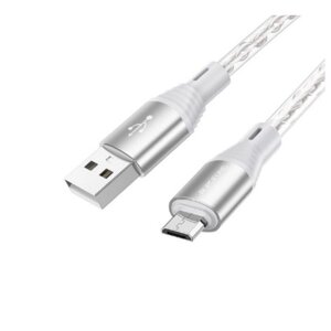 USB кабель для зарядки micro USB "BoroFone" BX96 2,4A, 1м, серый