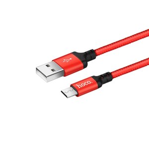 USB кабель для зарядки micro USB "Hoco" X14, красно-чёрный 2,0A, 1м