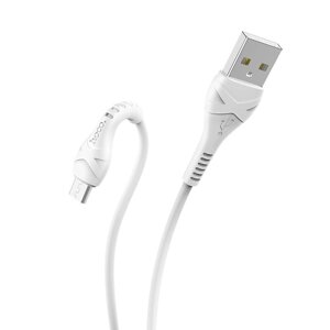 USB кабель для зарядки micro USB "Hoco" X37 силиконовый, белый 2,4A, 1м
