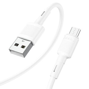 USB кабель для зарядки micro USB "Hoco" X83 2.4А, 1.0м, силикон, белый