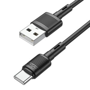 USB кабель шт. USB (A) - шт. Lightning 1,0м, 2,4А силиконовый, черный X83 Hoco