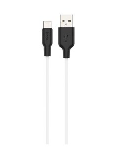 USB кабель шт. USB (A) - шт. Type-C "Hoco" X21 Plus (особо прочный, белый) 3A, 1м