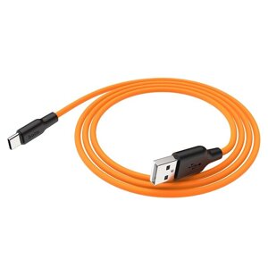 USB кабель шт. USB (A) - шт. Type-C "Hoco" X21 Plus (особо прочный, оранжевый) 3A, 1м