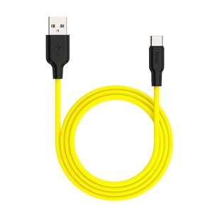 USB кабель шт. USB (A) - шт. Type-C "Hoco" X21 Plus (особо прочный, желтый) 3A, 1м
