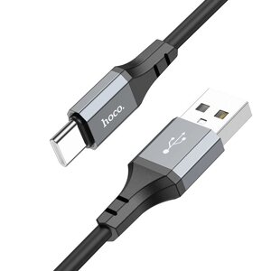 USB кабель шт. USB (A) - шт. Type-C "Hoco" X86 3А, 1м, силиконовый, черный