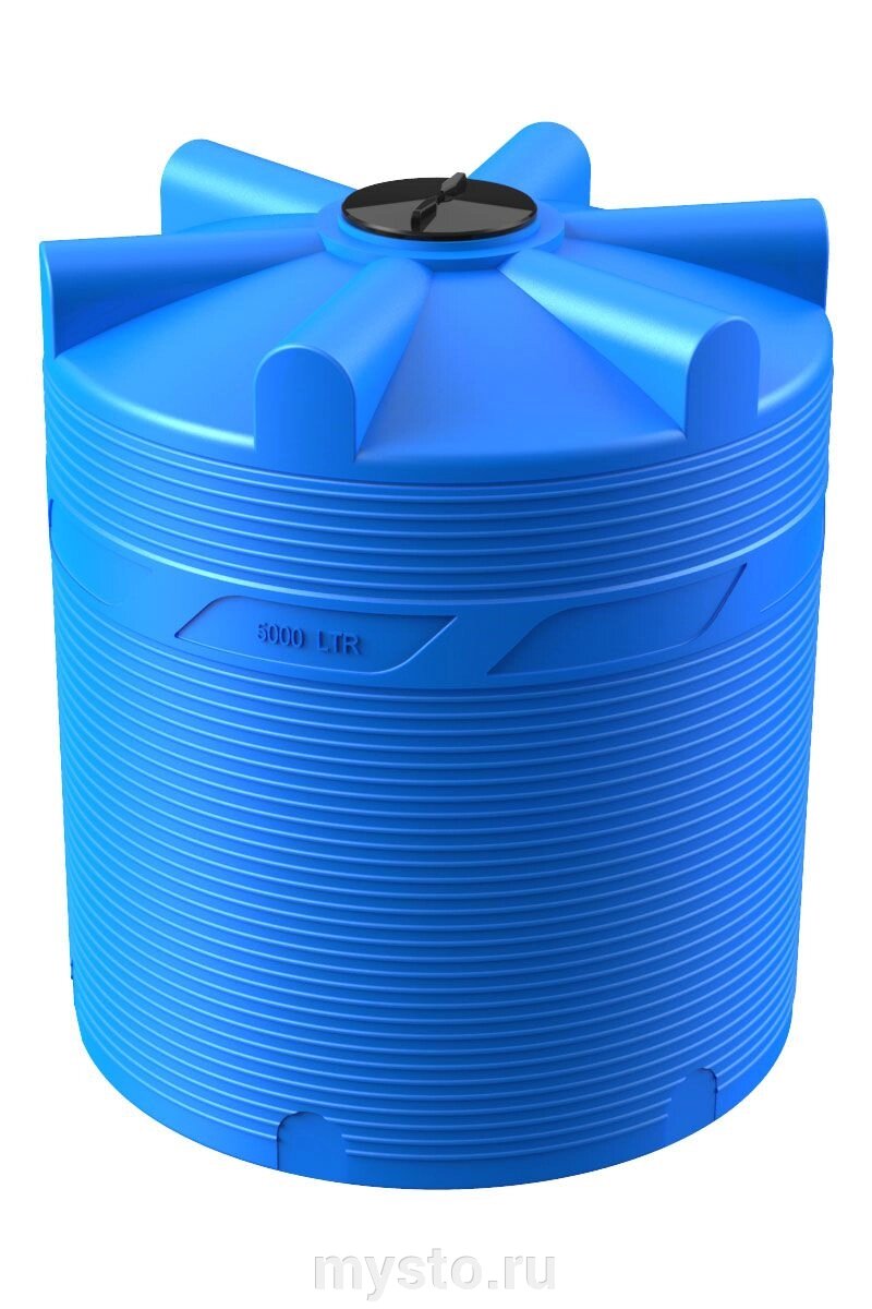 Цилиндрическая емкость для топлива и воды Polimer-Group V 5000 BL, 5000 л от компании Оборудование для автосервиса и АЗС "Т-ind" доставка в регионы - фото 1