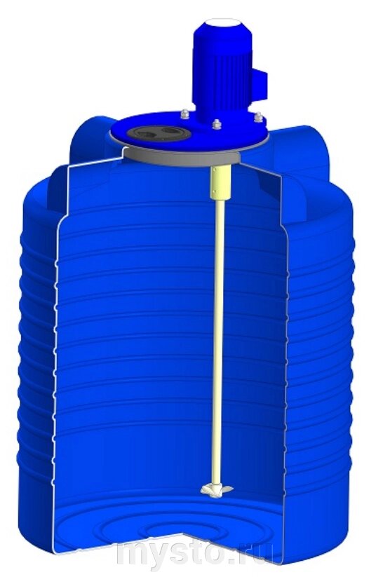 Цилиндрическая емкость для воды и топлива ЭкоПром ЭВЛ 300, с мешалкой, 300 литров от компании Оборудование для автосервиса и АЗС "Т-ind" доставка в регионы - фото 1