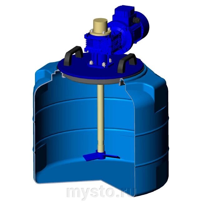 Цилиндрическая емкость для воды и топлива ЭкоПром Т100, с лопастной мешалкой, 100 литров от компании Оборудование для автосервиса и АЗС "Т-ind" доставка в регионы - фото 1
