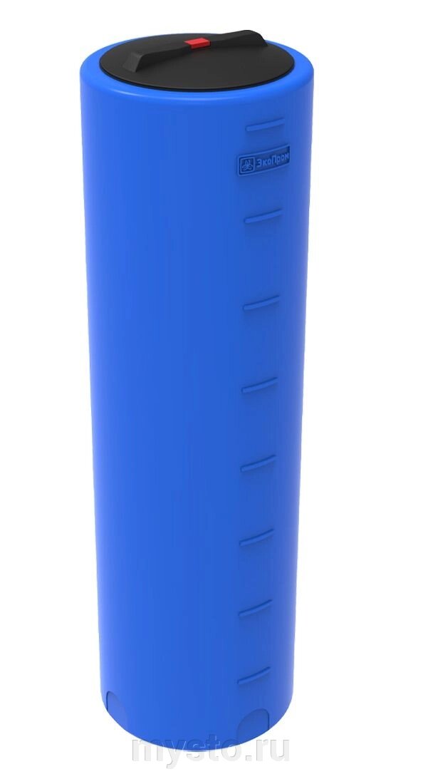 Цилиндрическая емкость для воды и топлива ЭкоПром VD 400, 400 литров, синяя от компании Оборудование для автосервиса и АЗС "Т-ind" доставка в регионы - фото 1