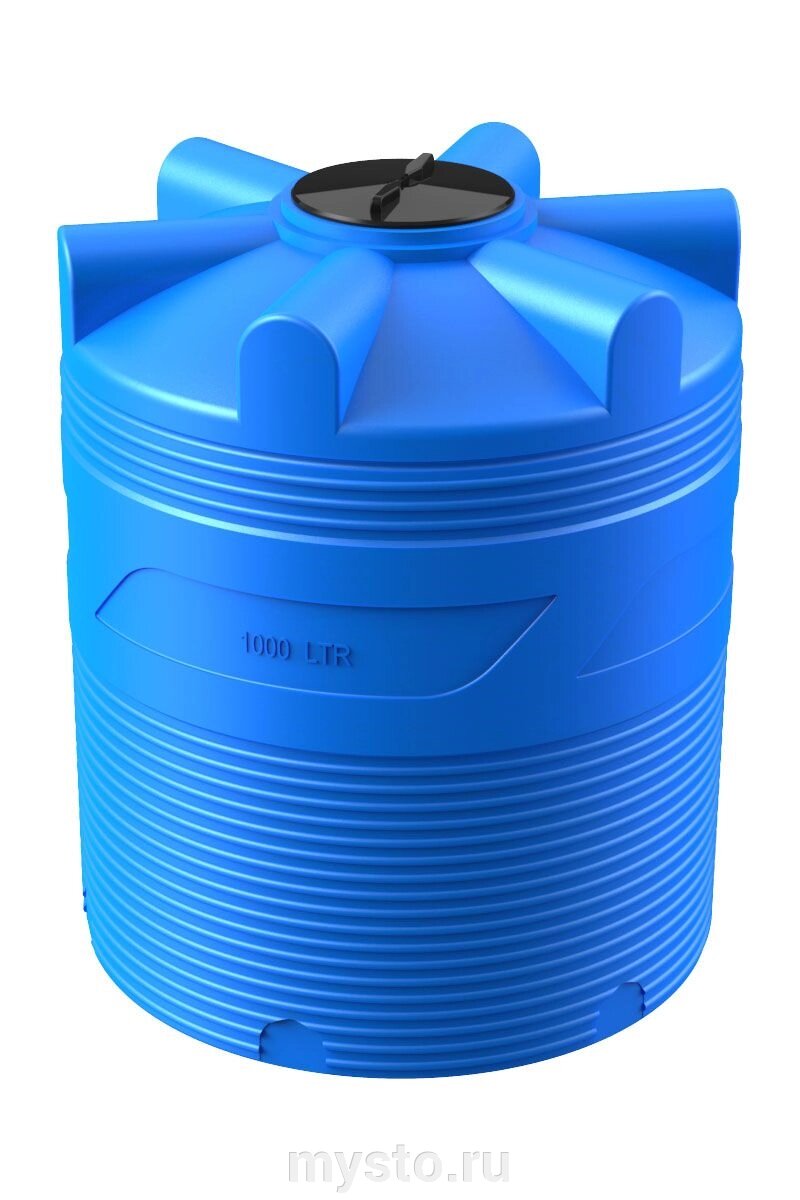 Цилиндрическая емкость для воды и топлива Polimer-Group V 1000 BL, 1000 л от компании Оборудование для автосервиса и АЗС "Т-ind" доставка в регионы - фото 1