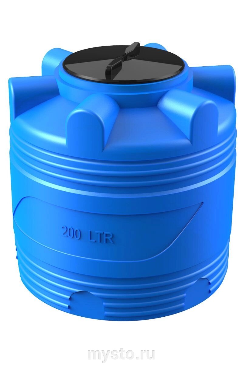 Цилиндрическая емкость для воды и топлива Polimer-Group V 200 BL, 200 литров от компании Оборудование для автосервиса и АЗС "Т-ind" доставка в регионы - фото 1
