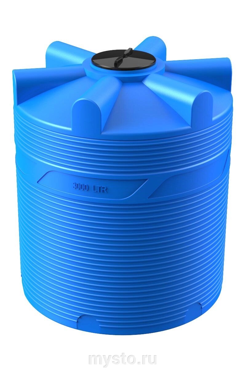 Цилиндрическая емкость для воды и топлива Polimer-Group V 3000 BL, 3000 л от компании Оборудование для автосервиса и АЗС "Т-ind" доставка в регионы - фото 1