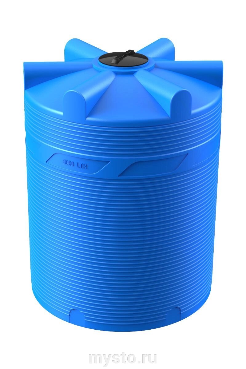 Цилиндрическая емкость для воды и топлива Polimer-Group V 6000 BL, 6000 л от компании Оборудование для автосервиса и АЗС "Т-ind" доставка в регионы - фото 1
