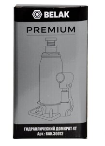 Домкрат бутылочный гидравлический 4 тонны (4 т) БелАк PREMIUM BAK. 30012, автомобильный
