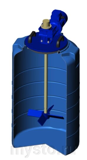 Емкость цилиндрическая ЭкоПром T 200, с лопастной мешалкой, 200 литров от компании Оборудование для автосервиса и АЗС "Т-ind" доставка в регионы - фото 1