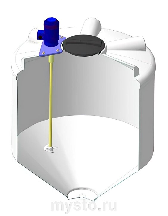 Емкость для топлива и воды конусообразная ЭкоПром ФМ 1000л, с пропеллерной мешалкой от компании Оборудование для автосервиса и АЗС "Т-ind" доставка в регионы - фото 1
